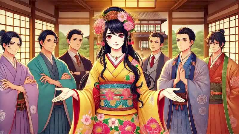 Kaguya-hime presents impossible tasks to her five suitors.