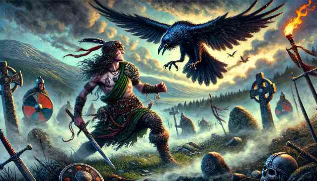 Cú Chulainn heroically defends Ulster in single combat at the ford.