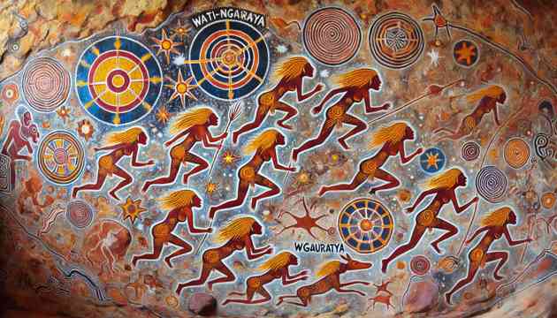 Aboriginal rock art depicting the Seven Sisters