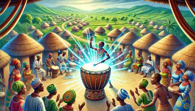 The Magic Drum being played in the village of Eziama.