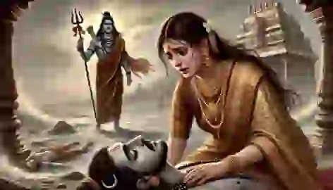 Parvati grieves over Ganesha