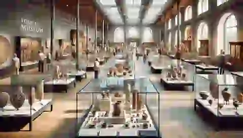 An interior view of the York Museum with historical artifacts.