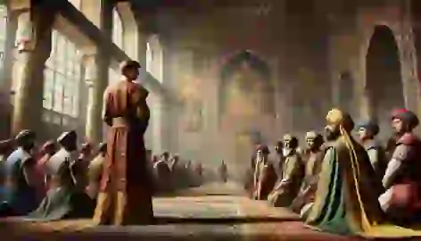 Arash speaks before the Shah in Persia