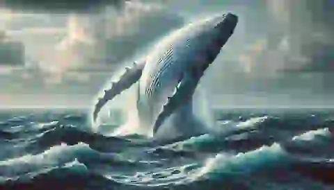  Moby Dick, the Great White Whale, breaching the surface of the ocean.