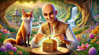 Hasan Kachal, bald and determined, opening a small, ornate box to find a golden seed inside.