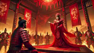 In the red pavilion, the Chinese princess tells King Bahram Gur a tale of war and honor.