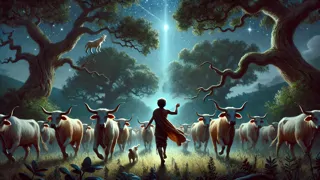 Hermès conduisant le troupeau d'Apollon sous le cover de la nuit