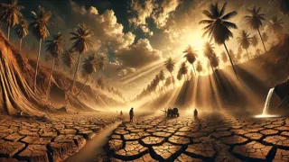 a parched Indonesian field cracked under the fierce midday sun