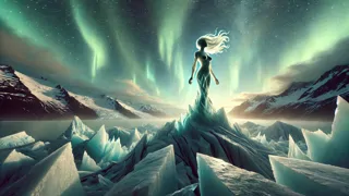 The glacier goddess awakens beneath a starlit Andean sky