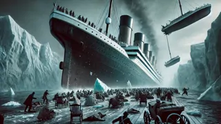 Panik sur le pont alors que le Titanic heurte un iceberg, les passagers se précipitent vers les embarcations de sauvetage oscillantes.
