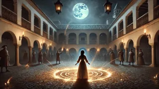 Des étincelles mystiques et des ombres tourbillonnent alors que La Mulata exécute son rituel d’évasion.