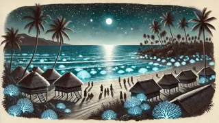 Tongan coral shores under a starlit night sky