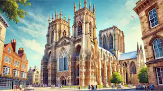 York Minster with its towering Gothic architecture.