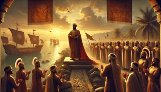 Tribal elders pledging allegiance to Ardashir