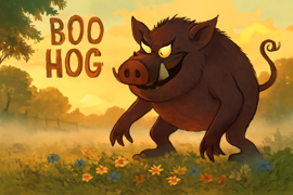 The first eerie glimpse of the Boo Hog emerging from foggy Texas fields