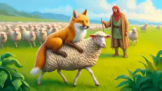  A fox wearing a sheep's skin to blend in with the flock.