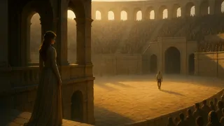 Kaela e Darius, separados pela distância, mas para sempre transformados por sua provação na arena.