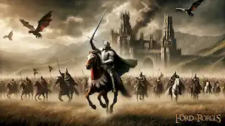 The armies of Rohan charge into battle with King Théoden leading them against the dark forces threatening Minas Tirith.