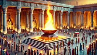 The Eternal Flame burns brightly in its restored temple, attracting global visitors to witness its timeless beauty.