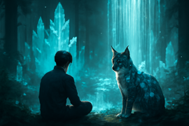 Mixed-reality crystalline forest representing the Data Canopy