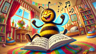 Child buzzing and flapping arms as a “singing bee.”