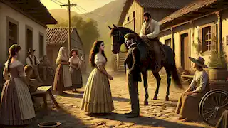 Maria meets Don Carlos in a small Argentine village, under the watchful eyes of the curious villagers.