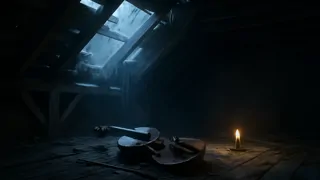 Cordes de violon brisées brillant sous la lune alors que Zann chute lors de la performance finale.