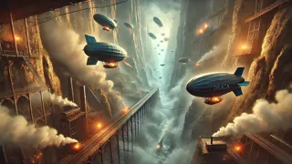 La piloto Rosa descubre tratos secretos en un callejón lleno de vapor, mientras multitudes vitorean.