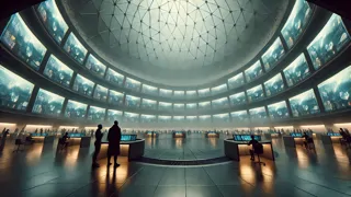 Dentro de la cúpula de observación llena de pantallas luminiscentes y voces lejanas