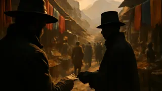 Kim navigating the crowded bazaar in Lahore filled with traders and hidden informants
