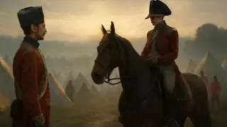 Le capitaine Edward Sinclair observant son nouveau soldat prussien, Friedrich Bauer, à l'aube dans le camp militaire.