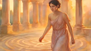 Psyche navigating a labyrinth of divine challenge