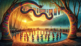 Modern festival celebrating the Rainbow Serpent by La Toc’s springs