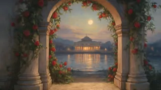 A hidden alcove where a couple shares a secret embrace