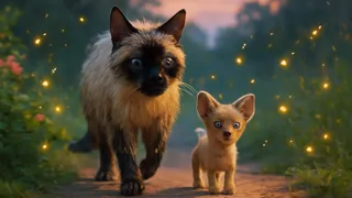 Skippyjon Jones voltando para casa sob céus ao entardecer