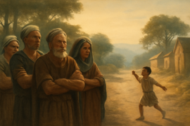 Les anciens du village ignorent les cris du berger.