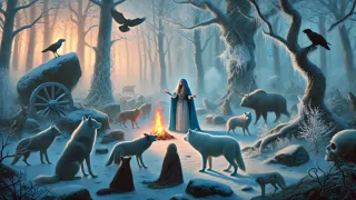 Frigg implora às criaturas e aos elementos dos Nove Mundos pela segurança de Baldr.