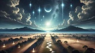 Las estrellas aparecen a medida que Rangi se eleva hacia los cielos