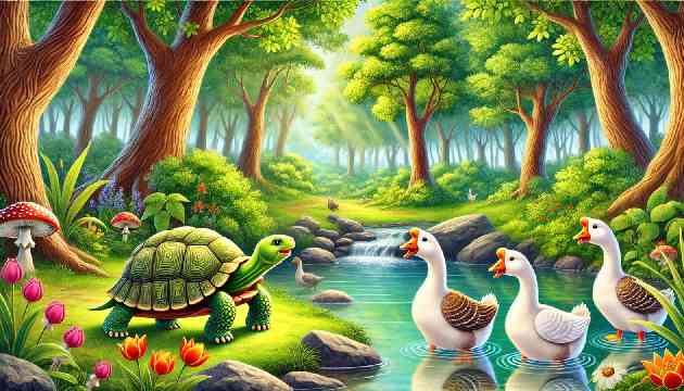 The Tortoise and the Geese (Kalila and Dimna collection)
