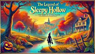 The ghostly rider of Sleepy Hollow, a shadowy figure that haunts the night.