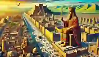 King Gilgamesh presides over the great city of Uruk, known for its splendid walls and bustling streets.