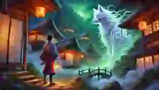 In the mystical mountains of ancient Japan, young Hayato encounters the spectral presence of an Inugami, a powerful dog spirit bound to his family lineage. The village lies quietly in the mist, unaware of the fate that awaits