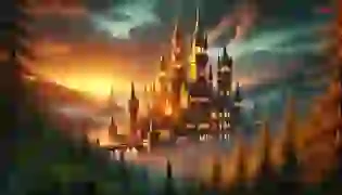 The magical castle at dusk, where Harry Potter embarks on another mysterious and dangerous adventure.