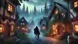 A cloaked stranger on horseback enters the misty Bavarian village of Weissen, where ancient legends loom in the surrounding dense forests and cobblestone streets echo with whispers of the unknown.