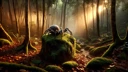 Anansi und der moosbedeckte Felsen